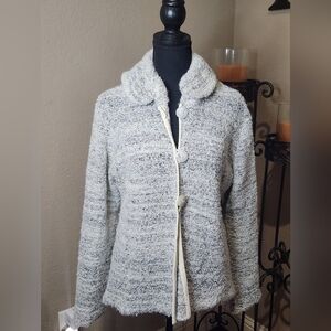Alpaca‎ Lael Chic Cream and Gray Teddy Jacket